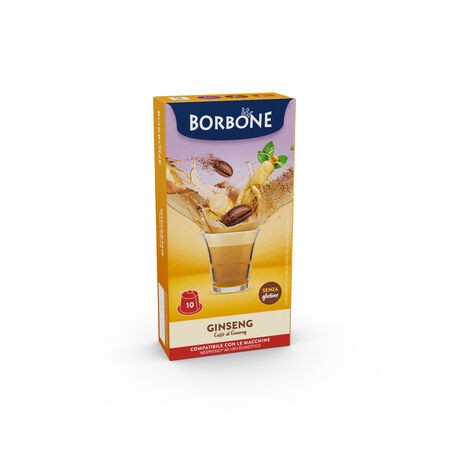 10 Kaspeln Borbone Losliches Mit MILCH-UND GINSENG-GESCHMACK