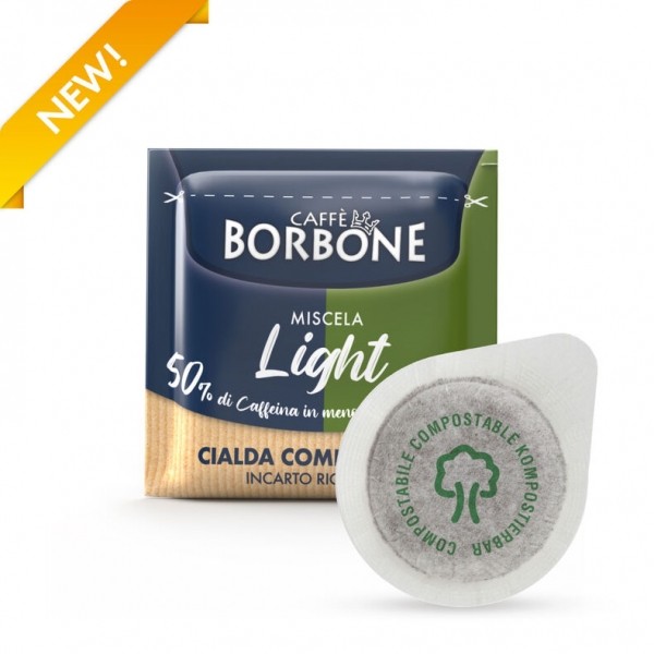 Caffé Borbone 50 Stück LIGHT - ESE Pads (Mischung 50% Blau & 50% DEK)